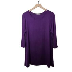 DRESSIS Women's Plus 3X XXXL Tunic Purple Long sleeve